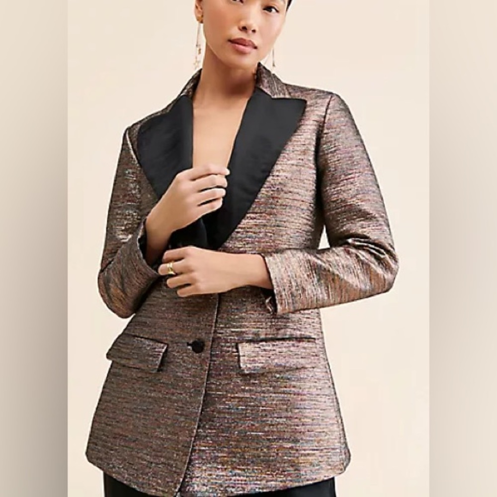 Hutch • Metallic Glam Jacquard Blazer